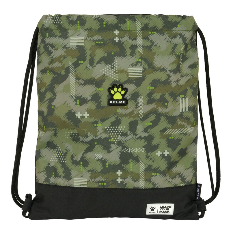 Zainetto con Cordini Kelme Travel Nero Verde 35 x 40 x 1 cm Zainetto con Cordini Kelme Travel Nero Verde 35 x 40 x 1 cm