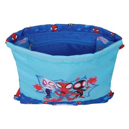 Zainetto con Cordini Spidey Azzurro 26 x 34 x 1 cm