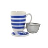 Tazza con Filtro per Infusioni Home ESPRIT Azzurro Rosso Acciaio inossidabile Porcellana 380 ml (4 Unità)