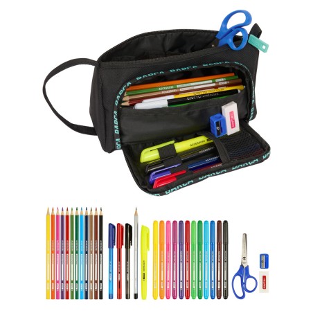 Astuccio per la Scuola con Accessori F.C. Barcelona Nero 20 x 11 x 8.5 cm (32 Pezzi)