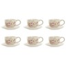 Set di Tazze da Caffè Home ESPRIT Giallo Bianco Rosa Lilla Metallo Dolomite 180 ml