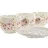 Set di Tazze da Caffè Home ESPRIT Giallo Bianco Rosa Lilla Metallo Dolomite 180 ml
