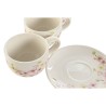 Set di Tazze da Caffè Home ESPRIT Giallo Bianco Rosa Lilla Metallo Dolomite 180 ml