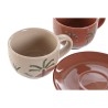 Set di Tazze da Caffè Home ESPRIT Giallo Beige Terracotta Lilla Metallo Dolomite 180 ml