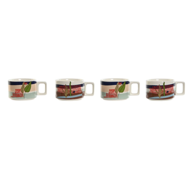 Set di Tazze da Caffè Home ESPRIT Azzurro Verde Rosa Lilla Metallo Bambù Dolomite 260 ml Set di Tazze da Caffè Home ESPRIT Azzurro Verde Rosa Lilla Metallo Bambù Dolomite 260 ml