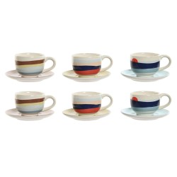 Set di Tazze da Caffè Home ESPRIT Giallo Azzurro Verde Lilla Metallo Dolomite 180 ml