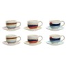 Set di Tazze da Caffè Home ESPRIT Giallo Azzurro Verde Lilla Metallo Dolomite 180 ml