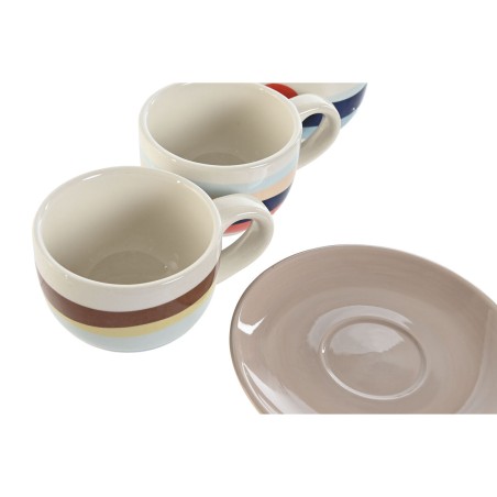 Set di Tazze da Caffè Home ESPRIT Giallo Azzurro Verde Lilla Metallo Dolomite 180 ml