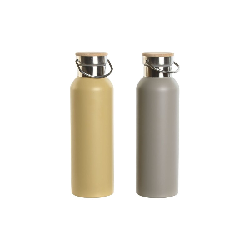 Bottiglia Térmica Home ESPRIT Beige Grigio 500 ml (2 Unità) Bottiglia Térmica Home ESPRIT Beige Grigio 500 ml (2 Unità)