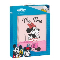 Set di Cancelleria Minnie Mouse Loving Rosa A4 3 Pezzi
