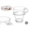 Set di Tazze da Caffè Vivalto Z908-4/BHA6 Trasparente Vetro 90 ml (6 Unità)