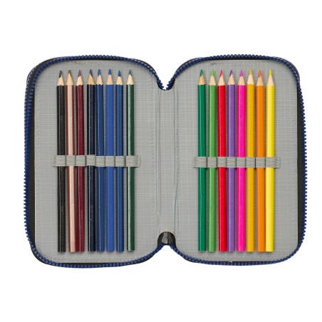 Plumier Triplo Naruto Ninja Azzurro Nero 12,5 x 19,5 x 5,5 cm 36 Pezzi