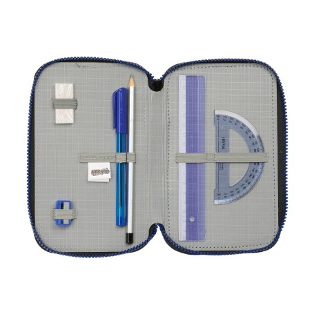 Plumier Triplo Naruto Ninja Azzurro Nero 12,5 x 19,5 x 5,5 cm 36 Pezzi