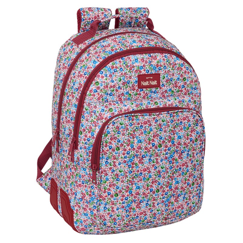 Zaino Scuola Nait Nait Flowers Bordeaux 32 x 42 x 15 cm Zaino Scuola Nait Nait Flowers Bordeaux 32 x 42 x 15 cm