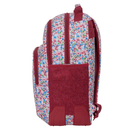 Zaino Scuola Nait Nait Flowers Bordeaux 32 x 42 x 15 cm