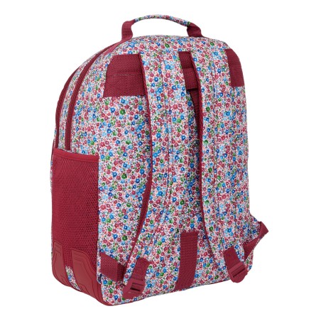 Zaino Scuola Nait Nait Flowers Bordeaux 32 x 42 x 15 cm
