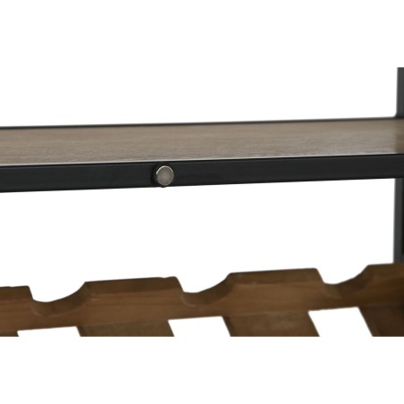 Portabottiglie Home ESPRIT Nero Naturale Legno Metallo Cristallo 102 x 32 x 60 cm