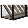 Portabottiglie Home ESPRIT Nero Naturale Legno Metallo Cristallo 102 x 32 x 60 cm