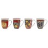 Tazza per Infusi Home ESPRIT Giallo Rosso Moderno Limone 380 ml (4 Unità)