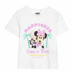 Maglia a Maniche Corte per Bambini Minnie Mouse Bianco