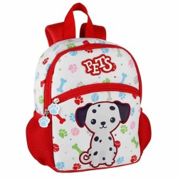 Zaino Scuola Pets Rosso 26 x 21 x 9 cm Dalmata