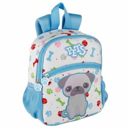 Zaino Scuola Pets Azzurro 26 x 21 x 9 cm Bulldog