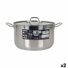 Pentola con Coperchio Quttin Hotel Acciaio ø 30 x 17 cm (2 Unità)