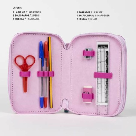 Astuccio Scuola Minnie Mouse Fucsia 12,5 x 6,5 x 19,5 cm