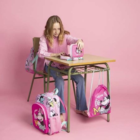 Astuccio Scuola Minnie Mouse Fucsia 12,5 x 6,5 x 19,5 cm