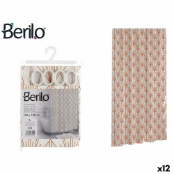 Tenda da Doccia Berilo Art Nouveau Bianco Bronce Plastica 180 x 180 x 0,008 cm (12 Unità)