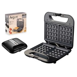 Macchina da Waffle Argon K-901B/W Nero Acciaio 750 W