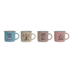 Tazza Mug DKD Home Decor Coffee Porțelan Bone China (180 ml) (4 pcs)