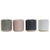 Tazza Mug DKD Home Decor Rosa chiaro Grigio scuro Grigio chiaro Gres (350 ml) (4 Unità)