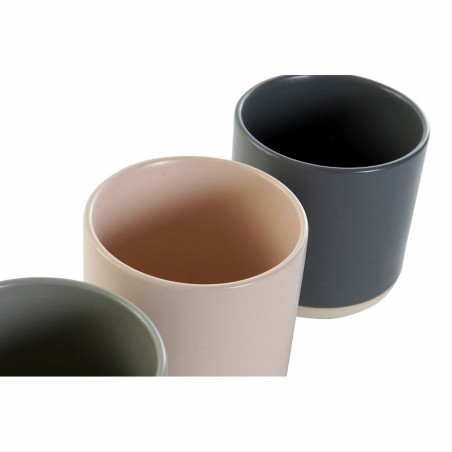 Tazza Mug DKD Home Decor Rosa chiaro Grigio scuro Grigio chiaro Gres (350 ml) (4 Unità)