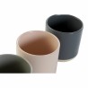 Tazza Mug DKD Home Decor Rosa chiaro Grigio scuro Grigio chiaro Gres (350 ml) (4 Unità)
