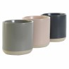 Tazza Mug DKD Home Decor Rosa chiaro Grigio scuro Grigio chiaro Gres (350 ml) (4 Unità)