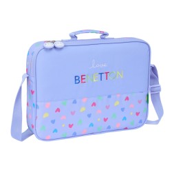 Zaino Scuola Benetton Lila Lilla 38 x 28 x 6 cm
