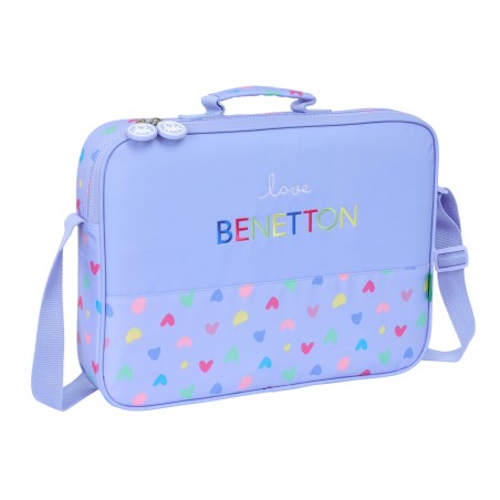 Zaino Scuola Benetton Lila Lilla 38 x 28 x 6 cm