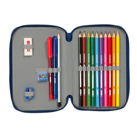 Necessaire Super Mario Trick Rosso Blu scuro 12.5 x 19.5 x 4 cm 29 Pezzi