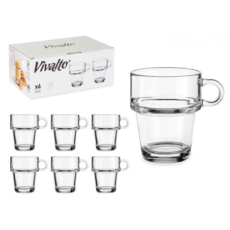 Tazza di caffè e tè Vivalto Z908-9/BHA6 Trasparente Vetro 270 ml (6 Unità)