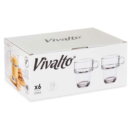 Tazza di caffè e tè Vivalto Z908-9/BHA6 Trasparente Vetro 270 ml (6 Unità)