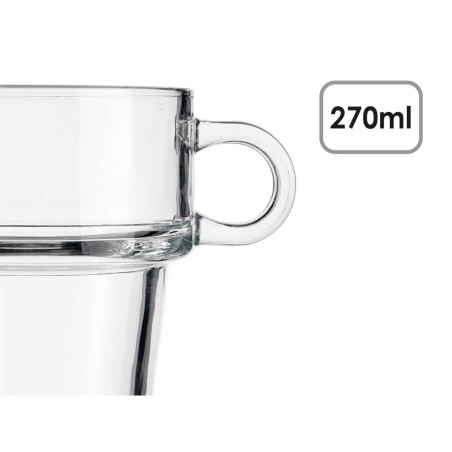 Tazza di caffè e tè Vivalto Z908-9/BHA6 Trasparente Vetro 270 ml (6 Unità)