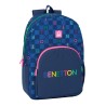 Zaino Scuola Benetton Damero Blu Marino 30 x 46 x 14 cm