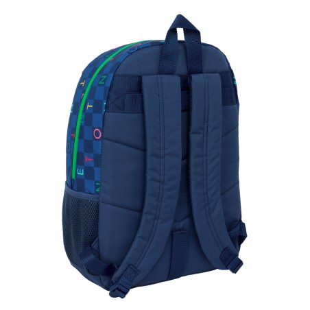 Zaino Scuola Benetton Damero Blu Marino 30 x 46 x 14 cm