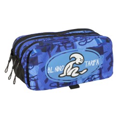 Portaoggetti Triplo El Niño Roller Azzurro Nero 21,5 x 10 x 8 cm