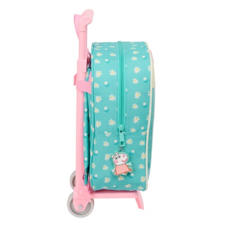 Trolley per la Scuola Peppa Pig Pretty flowers Giallo Menta 22 x 27 x 10 cm