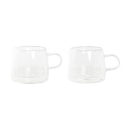 Set di Tazze da Caffè DKD Home Decor Cristallo Trasparente Vetro Borosilicato (80 ml)