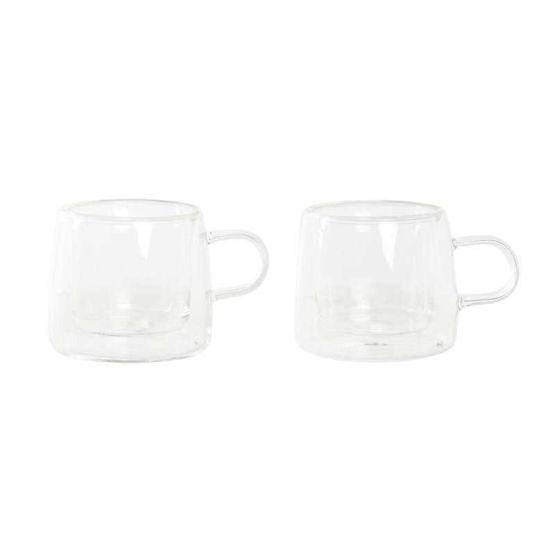 Set di Tazze da Caffè DKD Home Decor Cristallo Trasparente Vetro Borosilicato (80 ml)