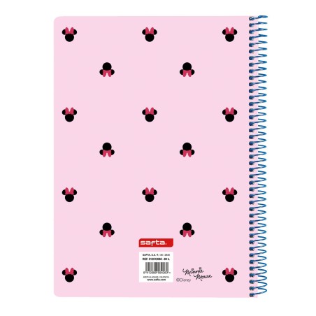 Quaderno con Anelli Minnie Mouse Naive Rosa 80 Pagine
