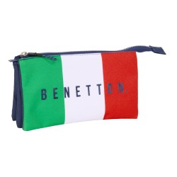 Portaoggetti Triplo Benetton Flag Blu Marino 22 x 12 x 3 cm